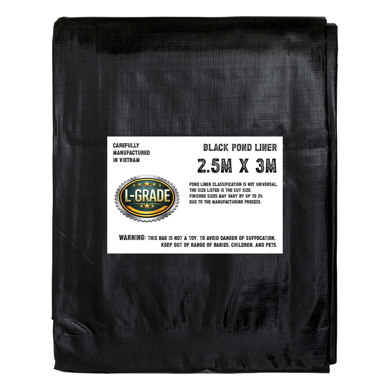 PE Pond Liner L-Grade Black 2.5m x 3m