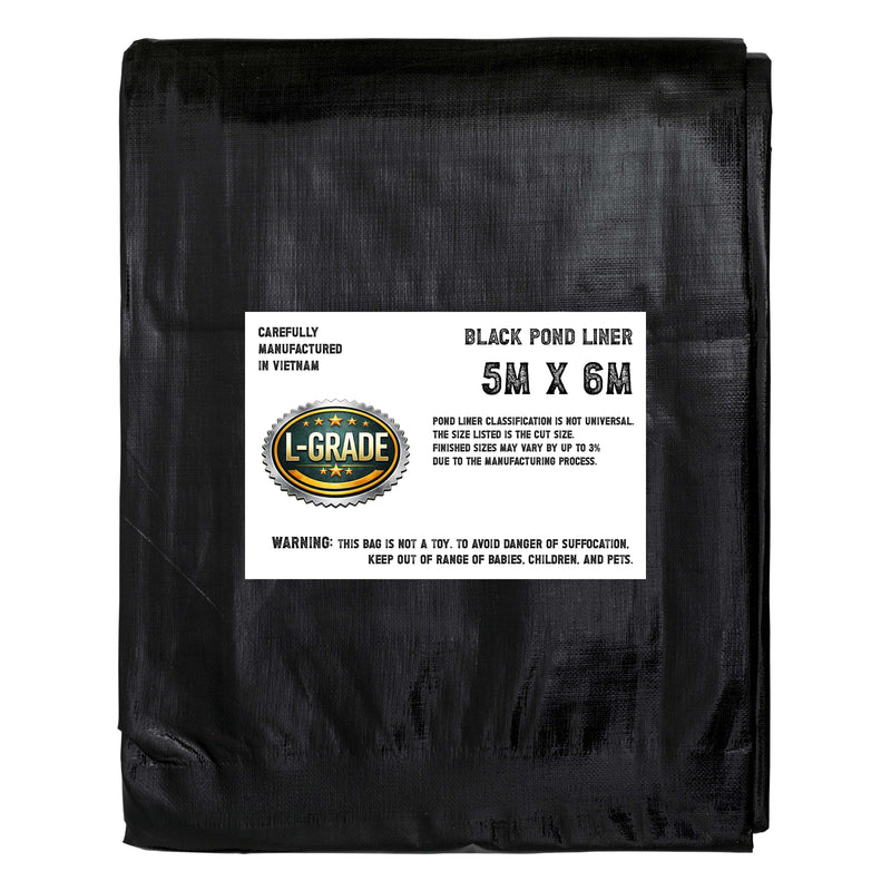 PE Pond Liner L-Grade Black 5m x 6m