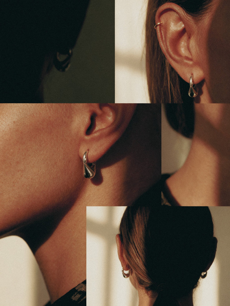 Pea Hoops | Sterling Silver