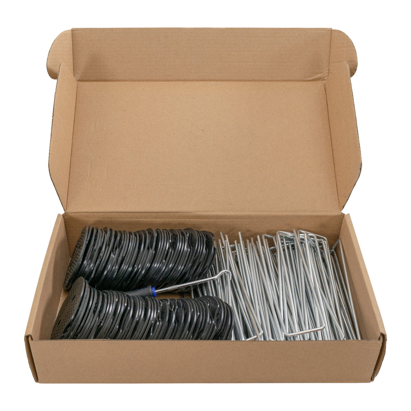 Metal Pegs (6"/150mm) with Buffer Washer and Blue Removal Tool Set