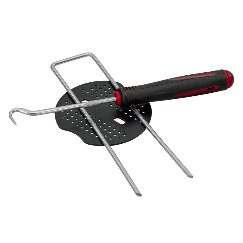 Weed Control Membrane Pegs Buffer Washer Set Red with Rubber Mallet