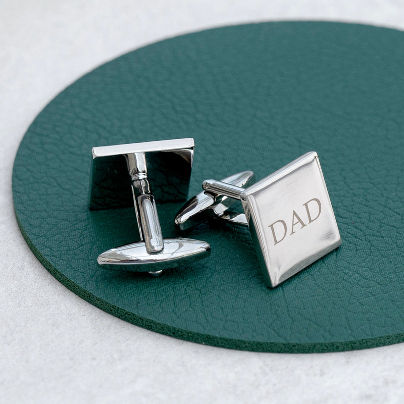 Personalised Silver Plated Square Cufflinks