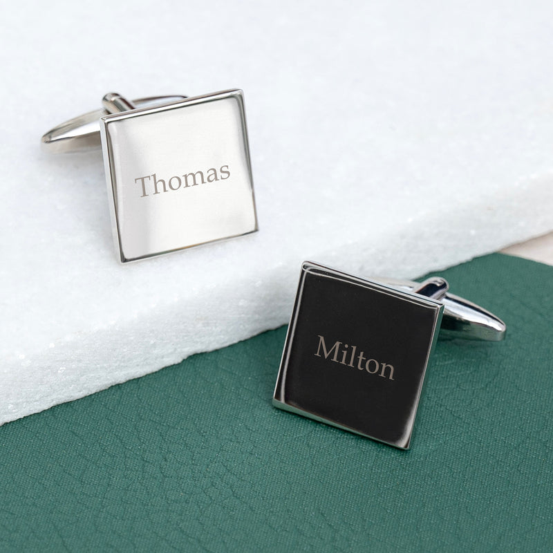 Personalised Silver Plated Square Cufflinks