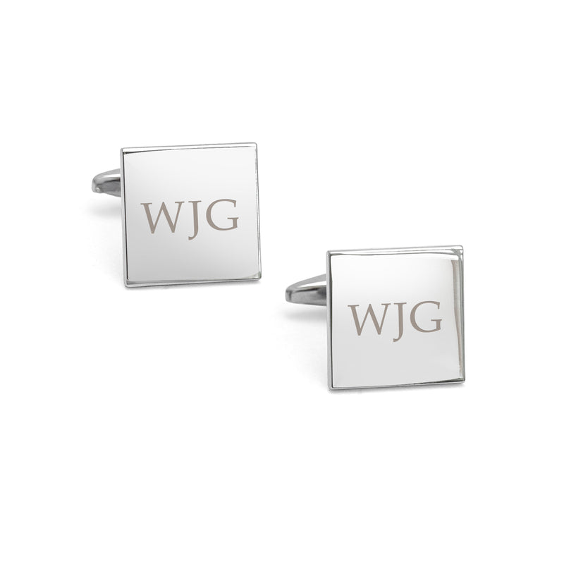 Personalised Silver Plated Square Cufflinks