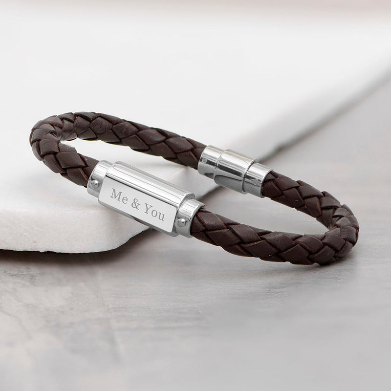 Personalised Luxury Men's Leather Bracelet