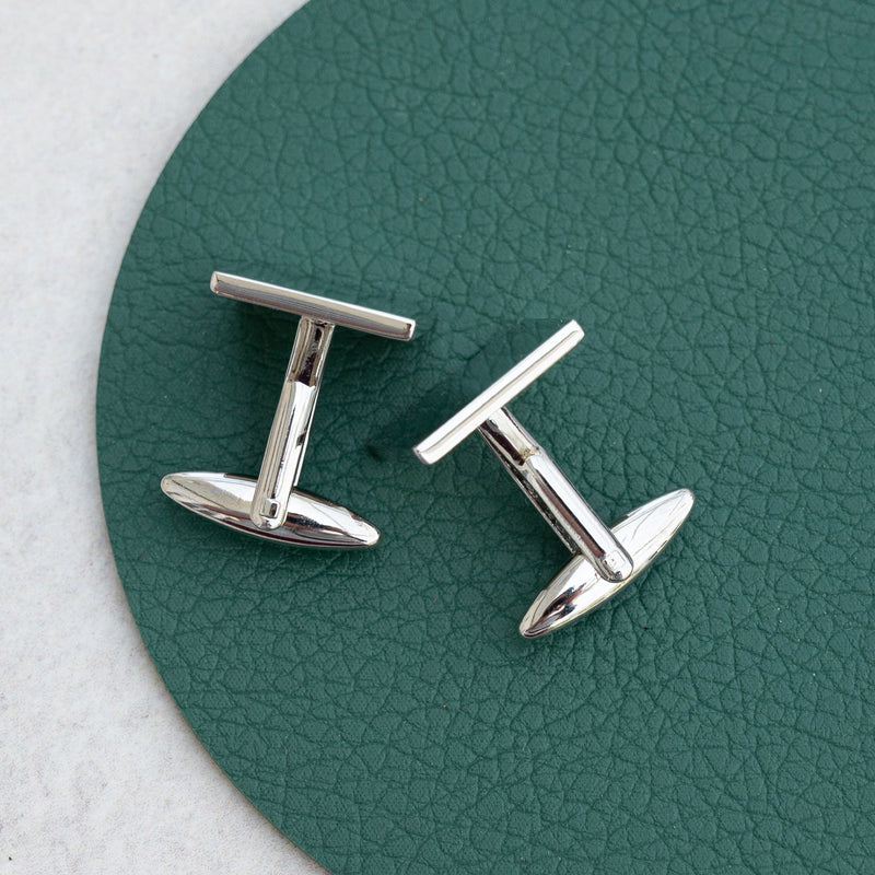 Personalised Contemporary Silver Plated Square Cufflink Set