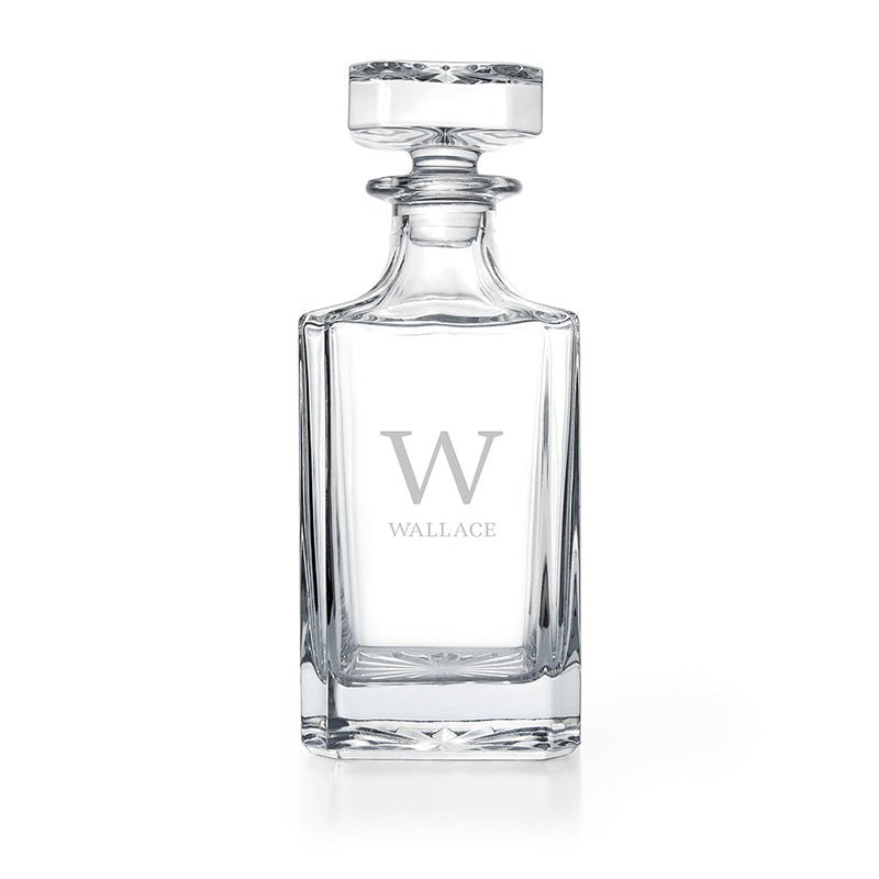 Personalised Classic Monogram Square Decanter