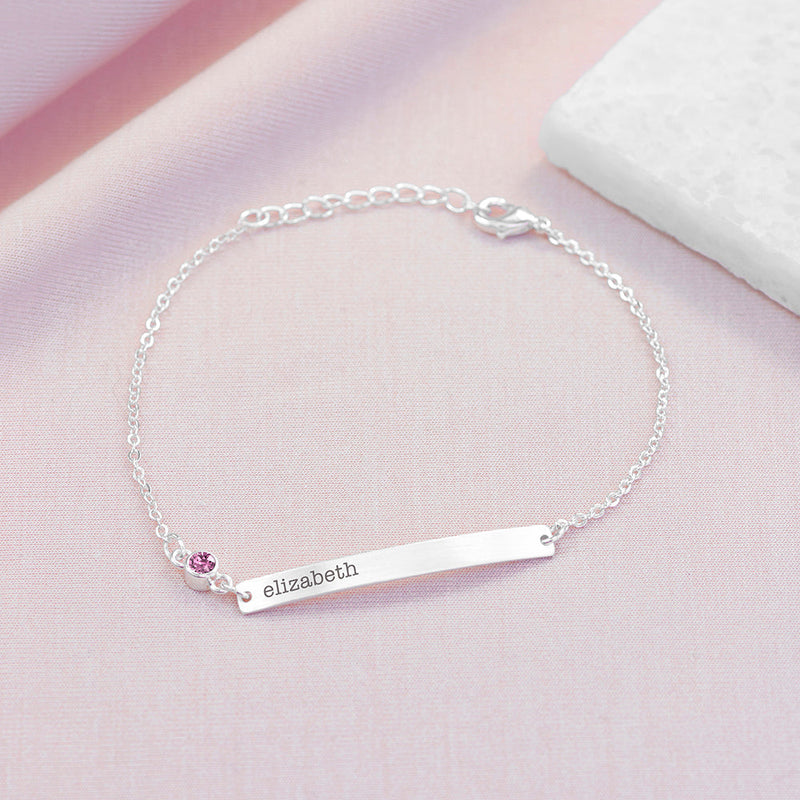 Personalised Silver Birthstone Swarovski Crystal Bracelet