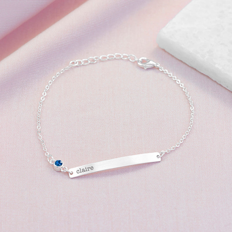 Personalised Silver Birthstone Swarovski Crystal Bracelet