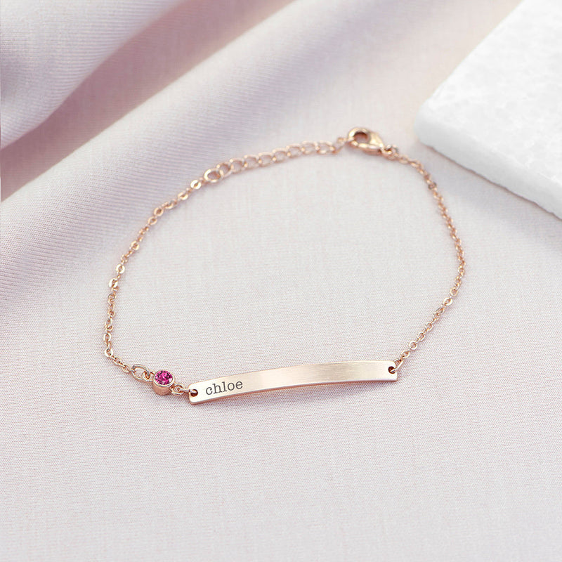 Personalised Rose Gold Birthstone Swarovski Crystal Bracelet