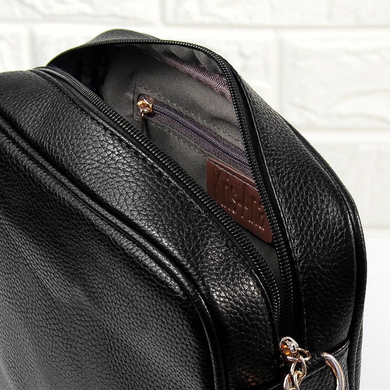 Personalised Luxury Crossbody Bag in Black