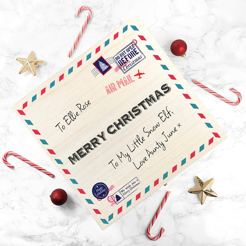 Personalised Nostalgic International Mail Christmas Box