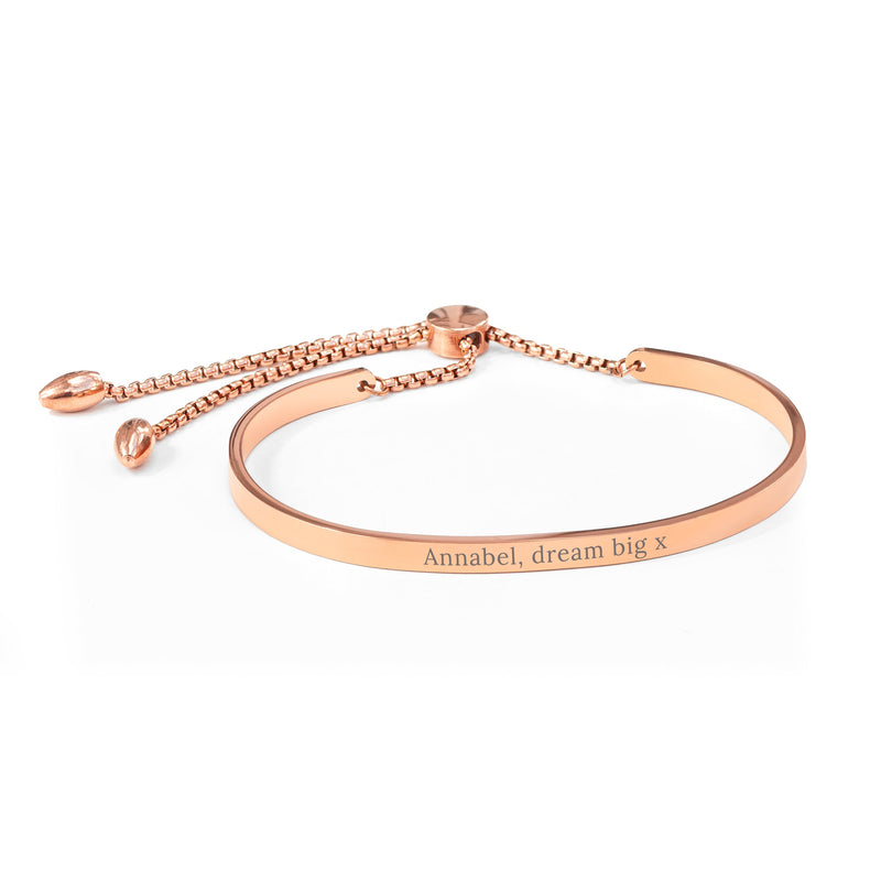 Personalised Rose Gold Affirmation Bangle Bracelet