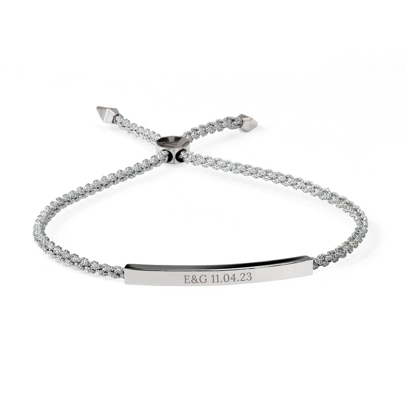 Personalised Silver Identity Rope Bracelet