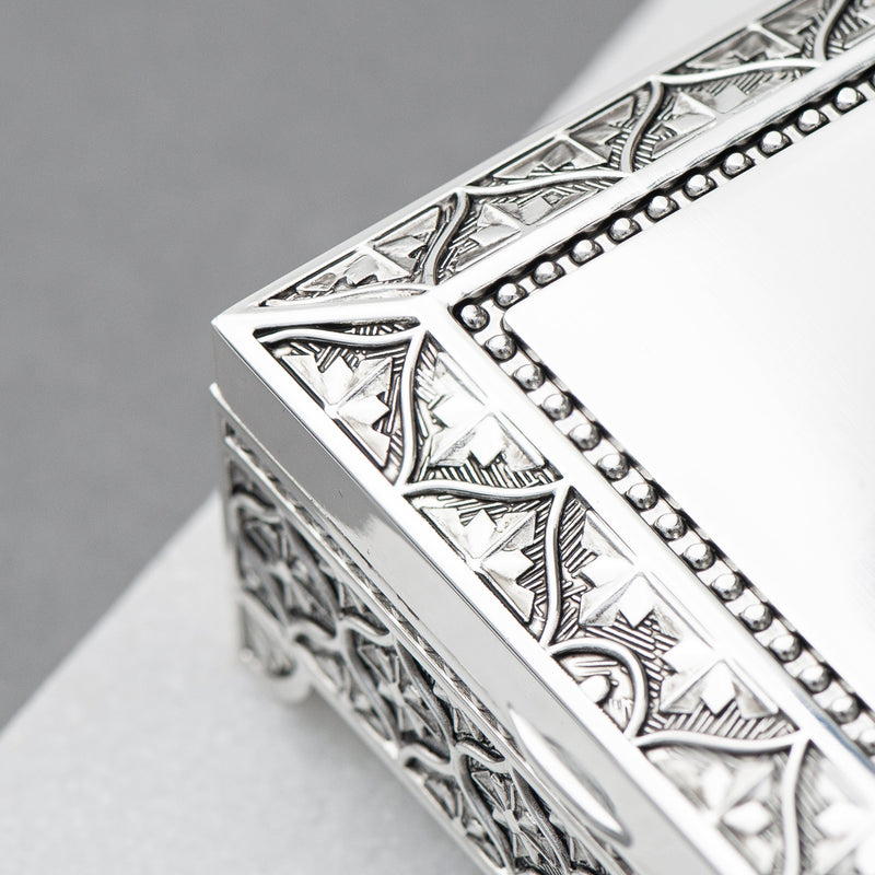 Personalised Miniature Mosaic Silver Trinket Box
