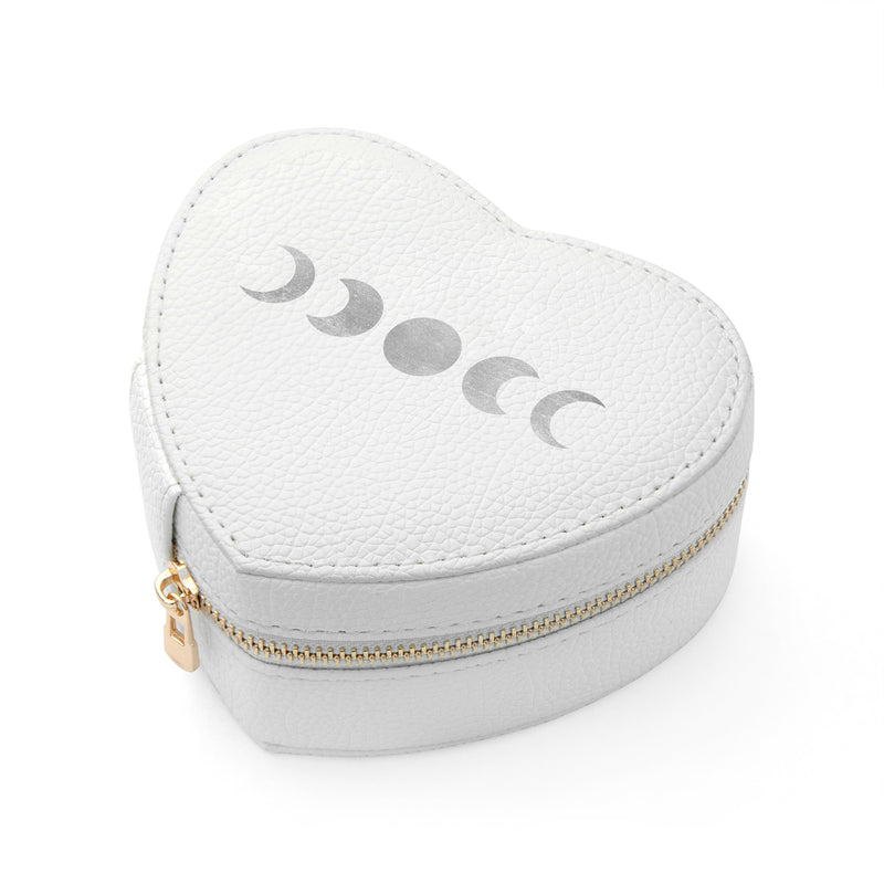 Lunar Phase White Heart Jewellery Case