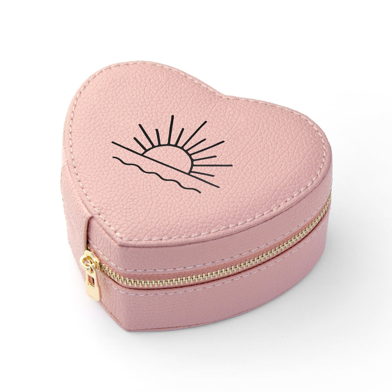 Sunset Pink Heart Jewellery Case