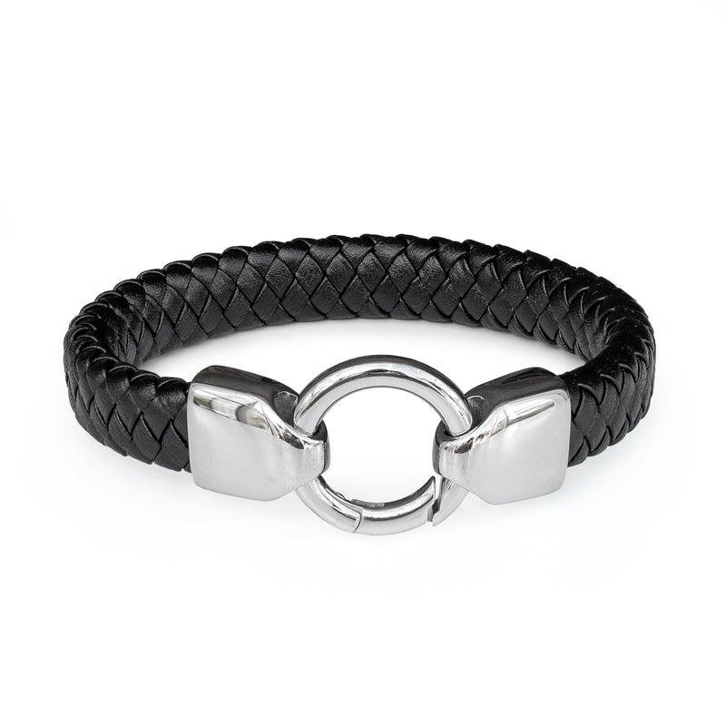 Personalised Men's Eternity Ring Leather Bracelet