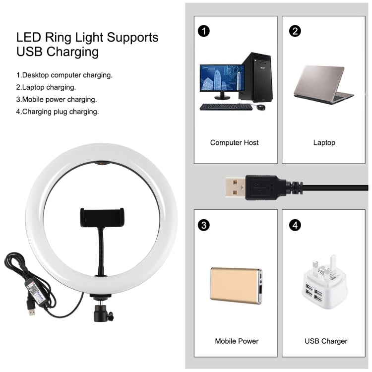 PULUZ 1.1m Tripod Mount + 10.2 inch 26cm Curved Surface RGBW LED Ring Vlogging Video Light  Live Broadcast Kits with Remote Control & Phone Clamp