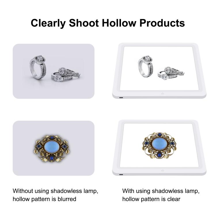 PULUZ 25cm Folding Portable High CRI Ring LED Photo Lighting Studio Tent Box + Shadowless Light Lamp Panel Pad with 12 Colors Backdrops, Size: 25cm x 25cm x 25cm, 25cm High CRI Box + Shadowless Light