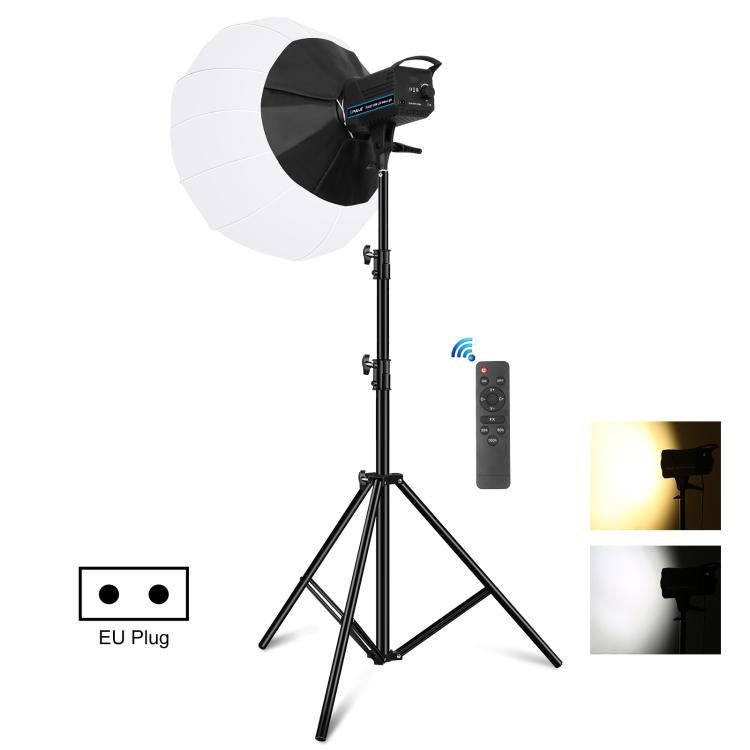 PULUZ 220V 120W Studio Video Light + 2.8m Light Holder + 65cm Foldable Lantern Softbox Photography Kit, 120W 2700K-6500K Light 2.8m Light Holder Kit UK Plug, 120W 2700K-6500K Light 2.8m Light Holder Kit US Plug...