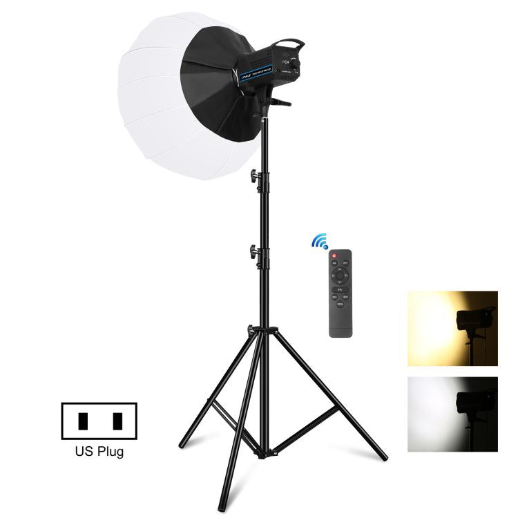 PULUZ 220V 120W Studio Video Light + 2.8m Light Holder + 65cm Foldable Lantern Softbox Photography Kit, 120W 2700K-6500K Light 2.8m Light Holder Kit UK Plug, 120W 2700K-6500K Light 2.8m Light Holder Kit US Plug...