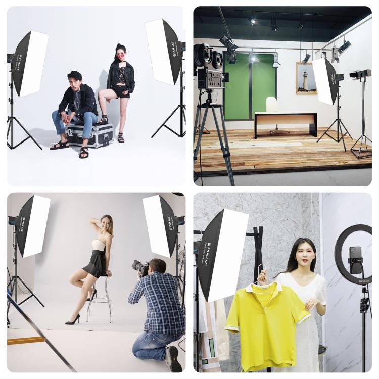 PULUZ 120W Photo Studio Strobe Flash Light Kit with Softbox Reflector & Tripod, Rectangle 120W 2700K-6500K Light Kit EU Plug, Rectangle 120W 2700K-6500K Light Kit UK Plug, Rectangle 120W 2700K-6500K Light Kit US Plug