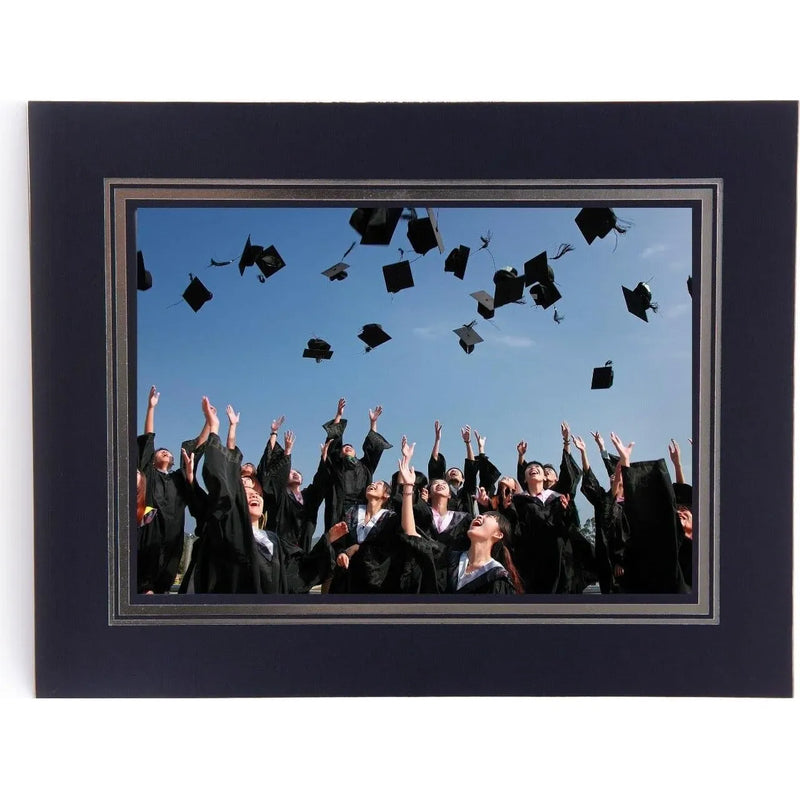 Kenro 6x4 Cardboard Strut Photo Mount – Blue with Silver Border