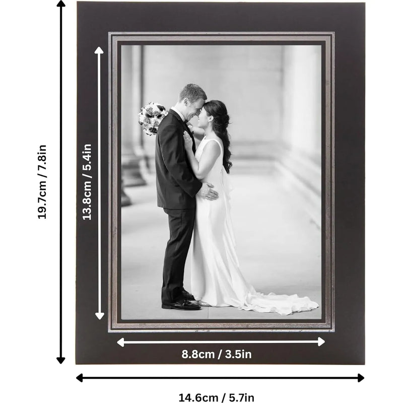 Kenro 6x4 Cardboard Strut Photo Mount – Black with Silver Border (Pack of 10)