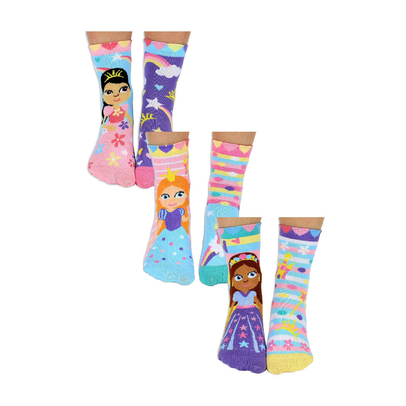 6 Pack Girls Cute Novelty Princess Odd Socks in a Gift Box
