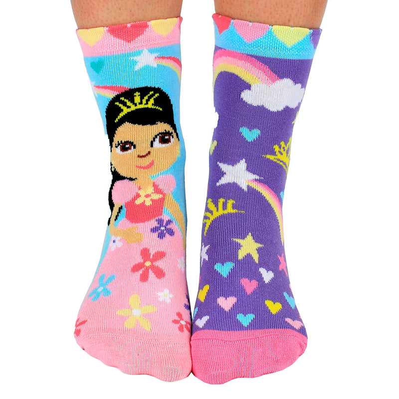 6 Pack Girls Cute Novelty Princess Odd Socks in a Gift Box