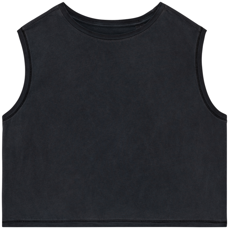 Organic Faded Cropped Tank Top: Womens