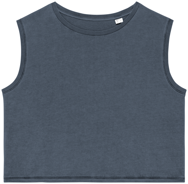 Organic Faded Cropped Tank Top: Womens