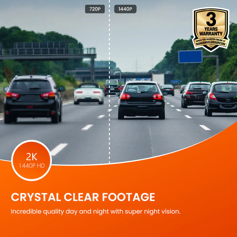Road Angel Halo Drive Deluxe 1440p Dash Cam with 32GB SD Card & Hardwiring Kit