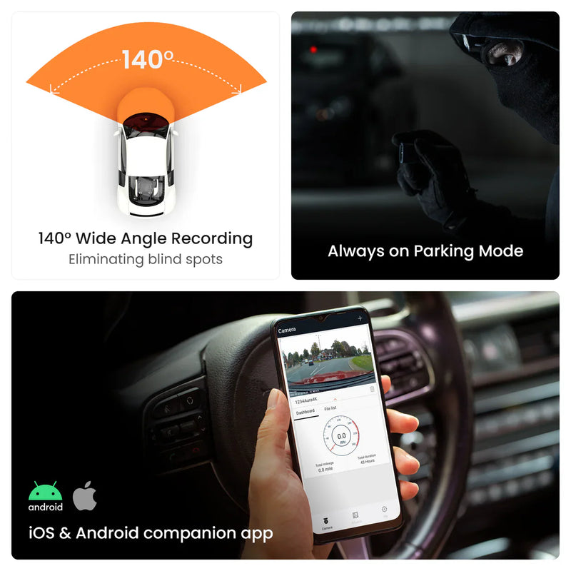 Road Angel Halo Drive Deluxe 1440p Dash Cam with 32GB SD Card & Hardwiring Kit