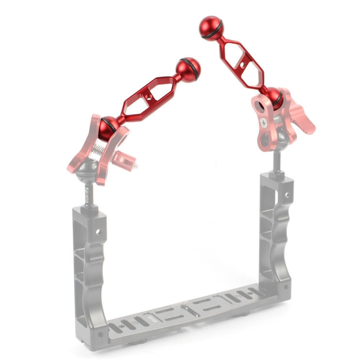 PULUZ 5.0 inch 12.6cm Aluminum Alloy Dual Balls Arm, Ball Diameter: 25mm, 5.0 inch (Blue), 5.0 inch (Red)