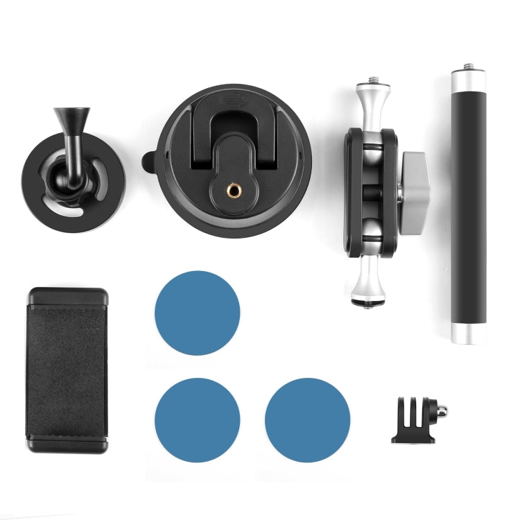 PULUZ Car Suction Cup Arm Mount Phone Tablet Magnetic Holder with Phone Clamp, Car Suction Cup Arm