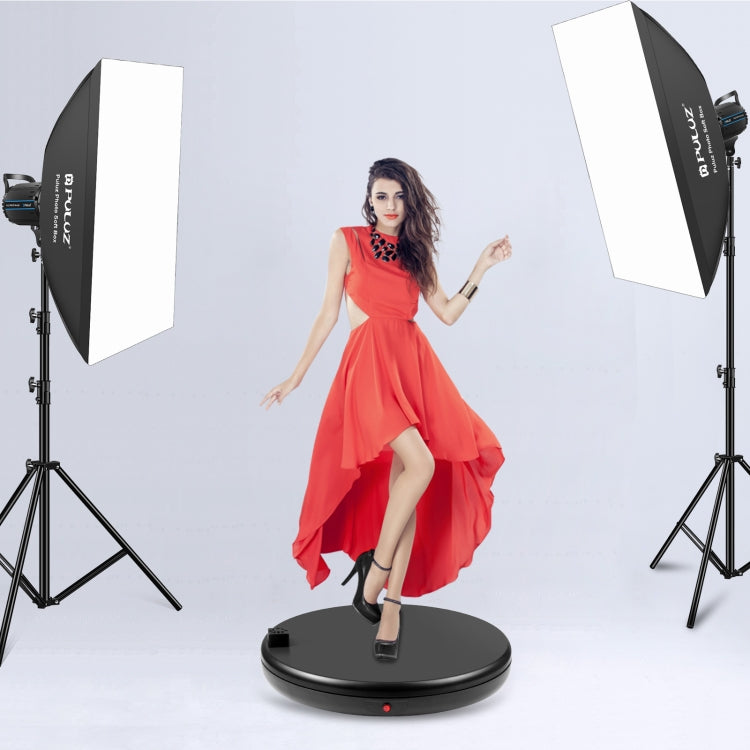 PULUZ 45cm Remote Control Adjusting Speed Rotating Turntable Display Stand with Power Socket, Black, Load 100kg, 45cm Load 100kg Black US Plug with Power Socket, 45cm Load 100kg Black UK Plug with Power Socket...
