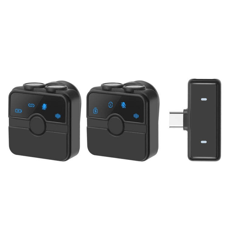 PULUZ Magnetic Lavalier Wireless Microphone with Charging Case Box, Type-C RX Receiver and 2 TX Microphones, Type-C 2 TX + 1 RX, with Charging Case Box