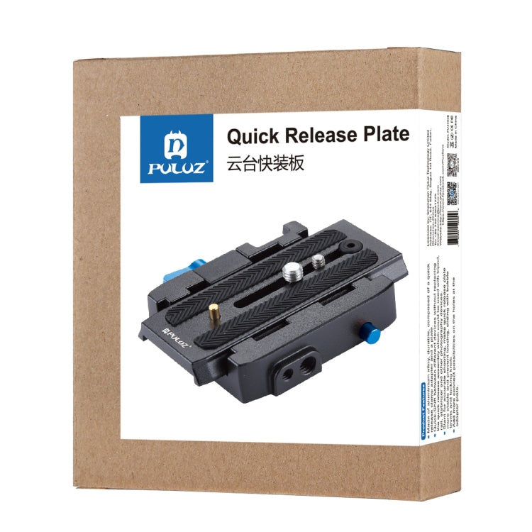 PULUZ Quick Release Clamp Adapter + Quick Release Plate for  DSLR & SLR Cameras, QR Plate Black