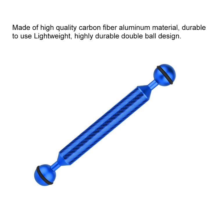 PULUZ  7 inch 18cm Length 20.8mm Diameter Dual Balls Carbon Fiber Floating Arm, Ball Diameter: 25mm, 7 inch Black, 7 inch Blue, 7 inch Red