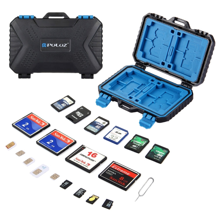 PULUZ 27 in 1 Memory Card Case for 4CF + 8SD + 9TF + 1Card PIN + 1Standard SIM + 2Micro-SIM + 2Nano-SIM, 27 in 1, 27 in 1 (US)