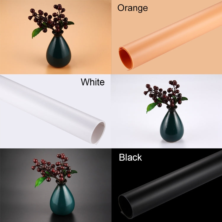 PULUZ Photography Background PVC Paper Kits for Studio Tent Box, Size: 156cm x 80cm, Backdrop 80cm(Orange), Backdrop 80cm(White)