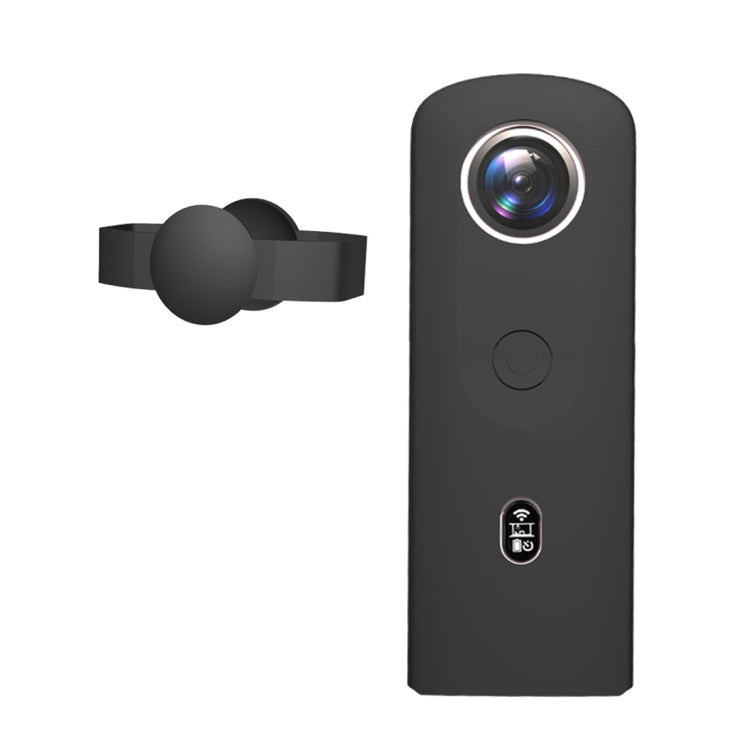 PULUZ Silicone Protective Case with Lens Cover for Ricoh Theta SC2 360 Panoramic Camera, Silicone Case For Ricoh Theta SC2(Black)