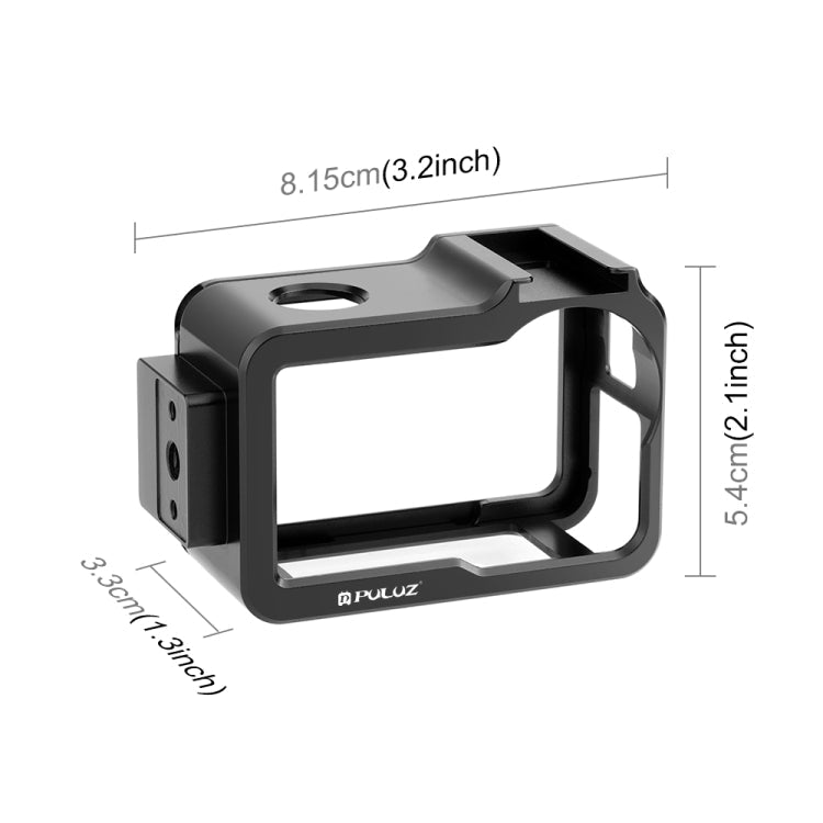For DJI Osmo Action 5 Pro PULUZ Metal Cage Expansion Adapter Frame with Cold Shoe, For DJI Osmo Action 5 Pro Metal Cage