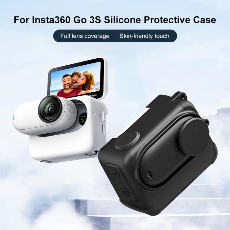 For Insta360 GO 3S PULUZ Camera Charging Box Silicone Cover with Lens Cap & Strap, For Insta360 GO 3S