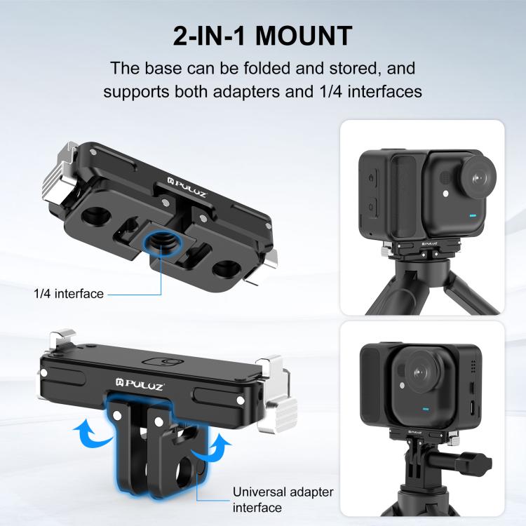 For Insta360 GO Ultra PULUZ Magnetic Aluminum Alloy Quick Release Base Mount, For Insta360 GO Ultra