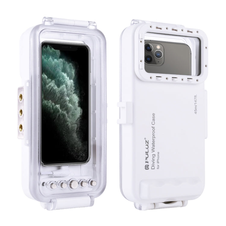 PULUZ 45m/147ft Waterproof Diving Case Photo Video Taking Underwater Housing Cover for iPhone 14 Series, iPhone 13 Series, iPhone 12 Series, iPhone 11 Series, iPhone X Series, iPhone 8 & 7, iPhone 6s, iOS 13.0 or Above Version iPhone...