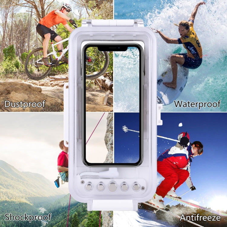 PULUZ 45m/147ft Waterproof Diving Case Photo Video Taking Underwater Housing Cover for iPhone 14 Series, iPhone 13 Series, iPhone 12 Series, iPhone 11 Series, iPhone X Series, iPhone 8 & 7, iPhone 6s, iOS 13.0 or Above Version iPhone...