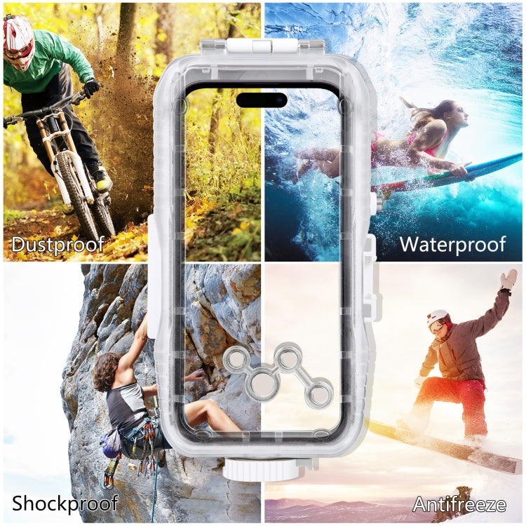 PULUZ 40m/130ft Waterproof Diving Case for 15 Pro Max / 15 Plus / iPhone 14 Plus / 14 Pro Max / 13 Pro Max / 12 Pro Max / 11 Pro Max, with One-way Valve Photo Video Taking Underwater Housing Cover, For iPhone 15 Pro Max / 15 Plus / 14 Plus...